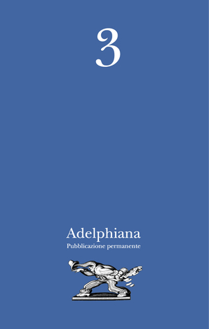 Copertina del volume: «Adelphiana», 3