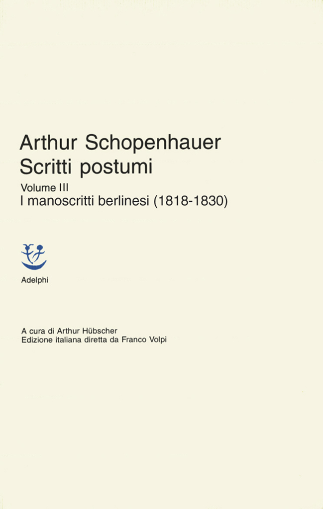 Copertina del volume: Scritti postumi, III