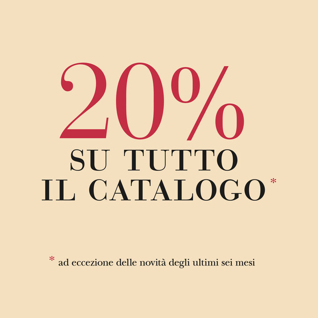 Dal 23 gennaio al 23 febbraio tutto il catalogo in sconto del 20% (ad eccezione delle novità degli ultimi sei mesi)