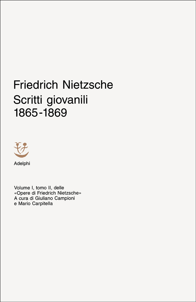 Copertina del volume: Scritti giovanili 1865-1869