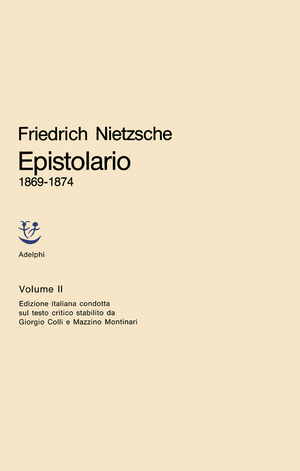 Copertina del volume: Epistolario 1869-1874
