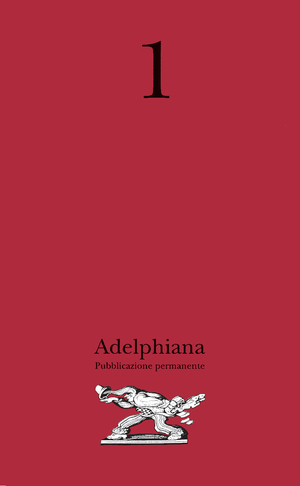 Copertina del volume: «Adelphiana», 1