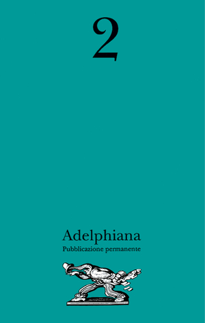 Copertina del volume: «Adelphiana», 2
